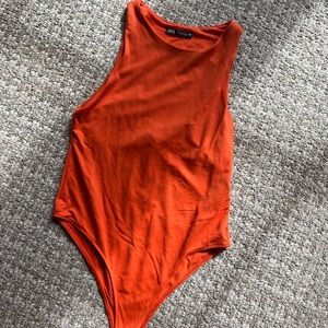 Zara orange bodysuit size m